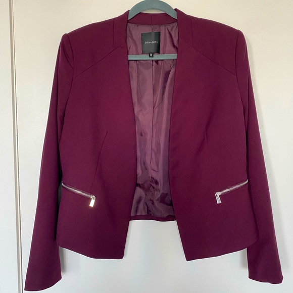 Open-front blazer with zipper detail - Picture 1 of 3